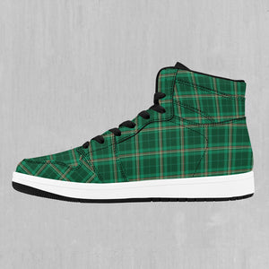 Green Plaid High Top Sneakers