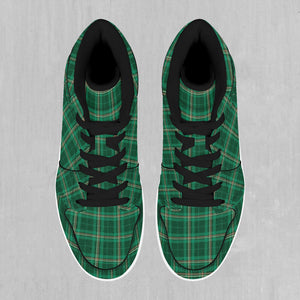 Green Plaid High Top Sneakers