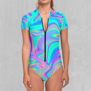 Holographic Short Sleeve Bodysuit