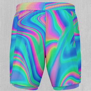 Holographic Men's 2 in 1 Shorts