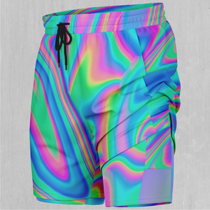 Holographic Men's 2 in 1 Shorts