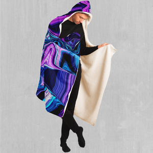 Liquid Amethyst Hooded Blanket - EDM Rave Clothing Festival Clothing Psychedelic Clothing