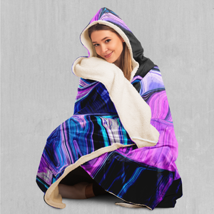 Liquid Amethyst Hooded Blanket - EDM Rave Clothing Festival Clothing Psychedelic Clothing