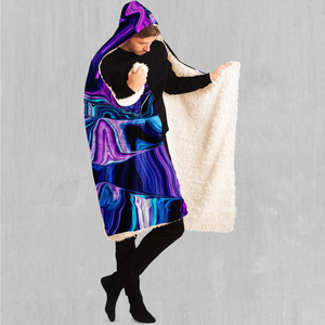 Liquid Amethyst Hooded Blanket - EDM Rave Clothing Festival Clothing Psychedelic Clothing