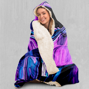 Liquid Amethyst Hooded Blanket - EDM Rave Clothing Festival Clothing Psychedelic Clothing