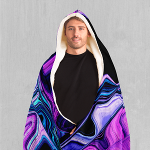 Liquid Amethyst Hooded Blanket - EDM Rave Clothing Festival Clothing Psychedelic Clothing
