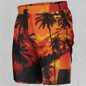Lush Sunset Men's 2 in 1 Shorts