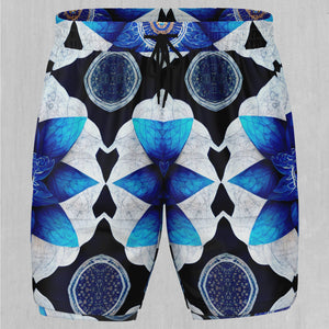 Delphinium Mandala Men's 2 in 1 Shorts