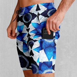 Delphinium Mandala Men's 2 in 1 Shorts