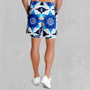 Delphinium Mandala Men's 2 in 1 Shorts