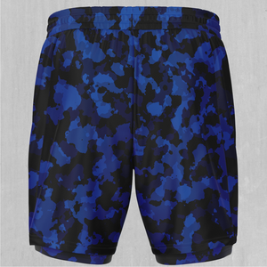 Oceania Blue Camo Men's 2 in 1 Shorts