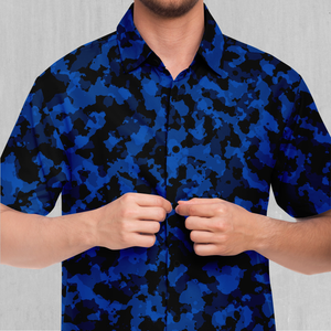 Oceania Blue Camo Button Down Shirt