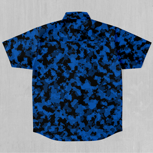 Oceania Blue Camo Button Down Shirt