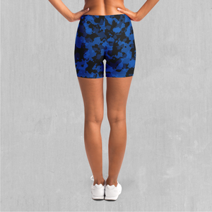 Oceania Blue Camo Yoga Shorts