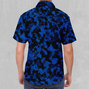 Oceania Blue Camo Button Down Shirt