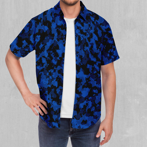 Oceania Blue Camo Button Down Shirt