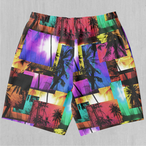 Paradise Collage Shorts - Festival Clothing, Rave Outfits, EDM Gear