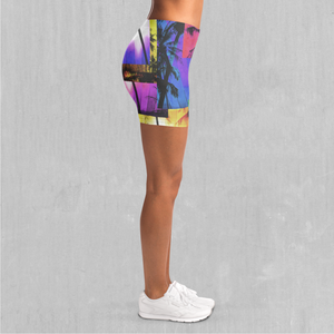 Paradise Collage Yoga Shorts