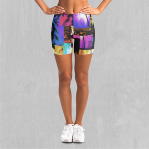 Paradise Collage Yoga Shorts