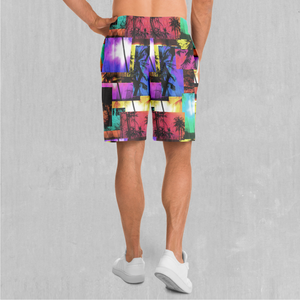 Paradise Collage Shorts - Festival Clothing, Rave Outfits, EDM Gear