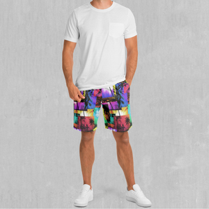 Paradise Collage Shorts - Festival Clothing, Rave Outfits, EDM Gear