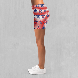 Patriotic Stars Yoga Shorts