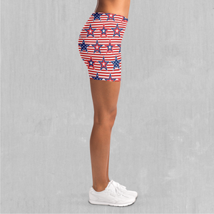 Patriotic Stars Yoga Shorts