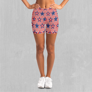 Patriotic Stars Yoga Shorts