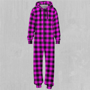 Pink Checkered Plaid Jumpsuit