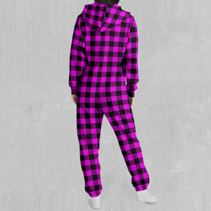 Pink Checkered Plaid Jumpsuit