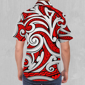 Polynesian Warrior Button Down Shirt