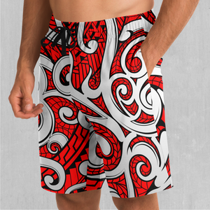 Polynesian Warrior Shorts - Festival Clothing, Rave Outfits, EDM Gear