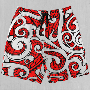 Polynesian Warrior Shorts - Festival Clothing, Rave Outfits, EDM Gear