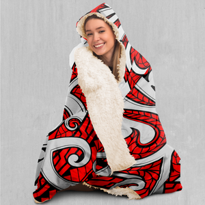 Polynesian Warrior Hooded Blanket - EDM Rave Clothing Festival Clothing Psychedelic Clothing