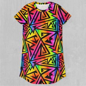 Prismatic Spectrum T-Shirt Dress