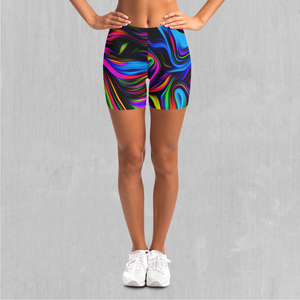 Psychedelic Waves Yoga Shorts