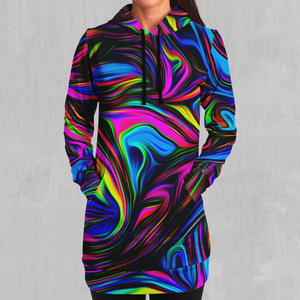 Psychedelic Waves Hoodie Dress