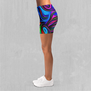 Psychedelic Waves Yoga Shorts