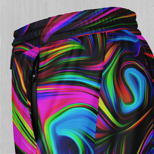 Psychedelic Waves Men's 2 in 1 Shorts