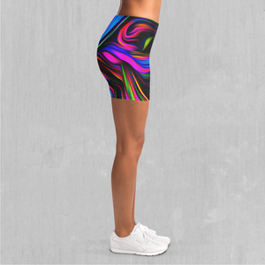 Psychedelic Waves Yoga Shorts