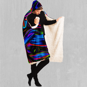 Psychedelic Waves Hooded Blanket