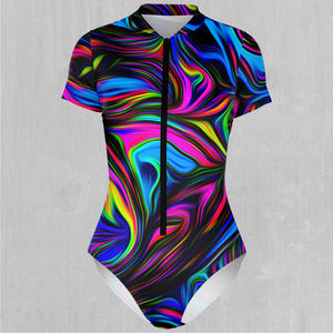 Psychedelic Waves Short Sleeve Bodysuit