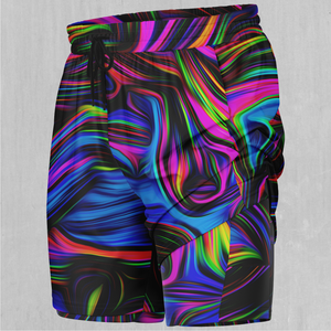 Psychedelic Waves Men's 2 in 1 Shorts