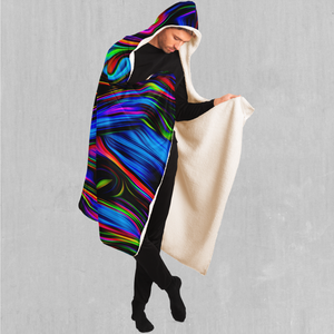 Psychedelic Waves Hooded Blanket
