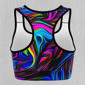 Psychedelic Waves Sports Bra