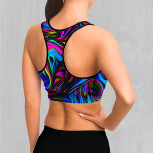 Psychedelic Waves Sports Bra