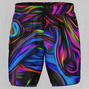 Psychedelic Waves Men's 2 in 1 Shorts