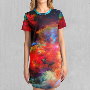 Rainbow Galaxy T-Shirt Dress