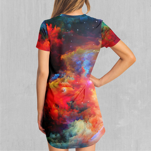 Rainbow Galaxy T-Shirt Dress