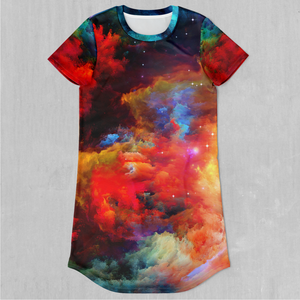Rainbow Galaxy T-Shirt Dress